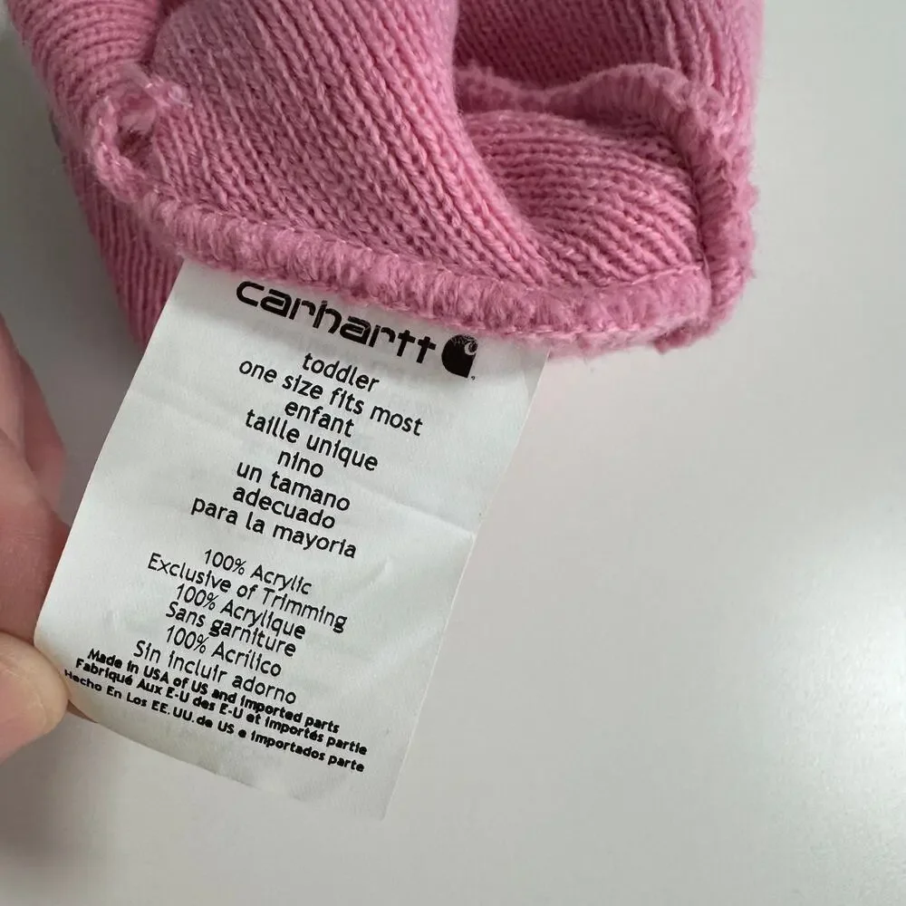 CARHARTT Toddler Kids Pink Cuffed Knit Beanie Hat